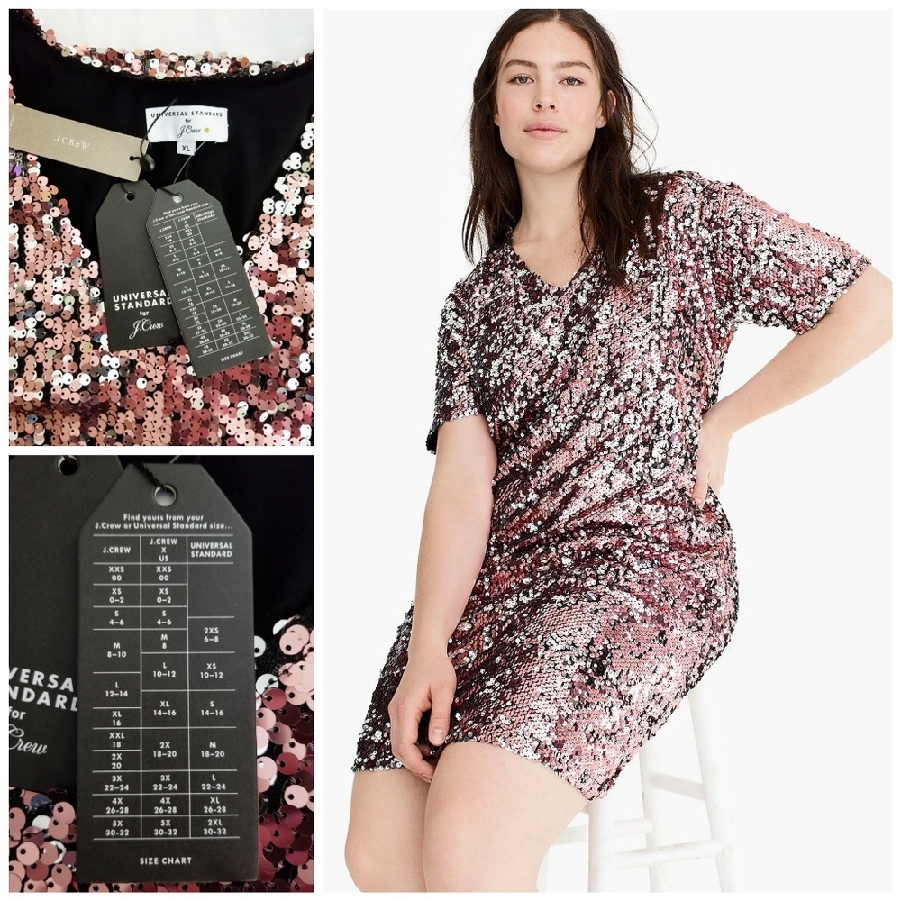 NWT, J. Crew x Universal Standard, Sequin Dress